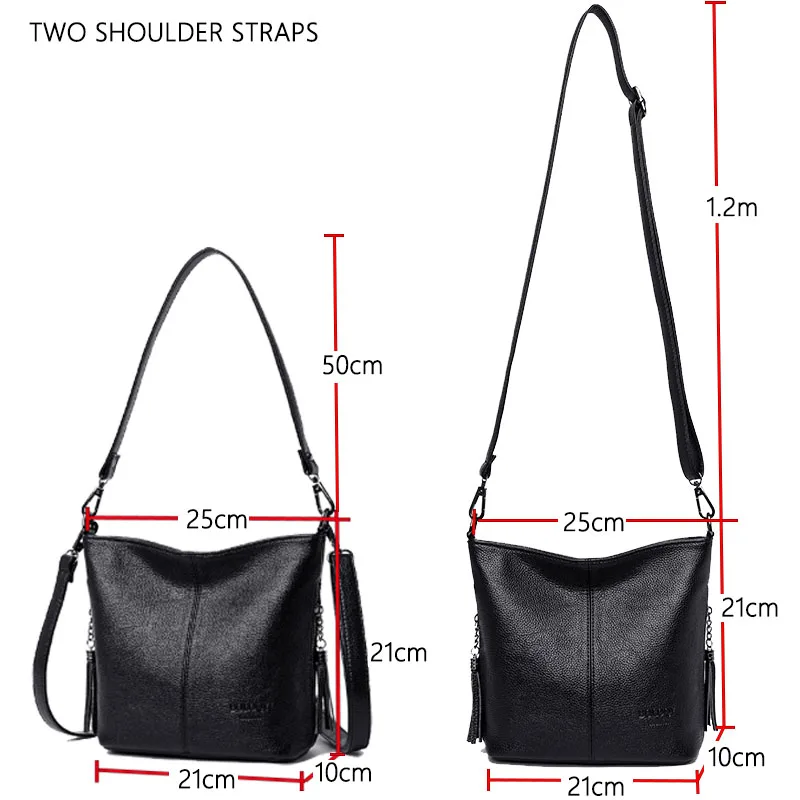 Hand Crossbody Bags For Women 2024 New Luxury Designer Handbag Leather Tassel Shoulder Bags Purses And Handbags Tote Bag Bolsa - Image 4