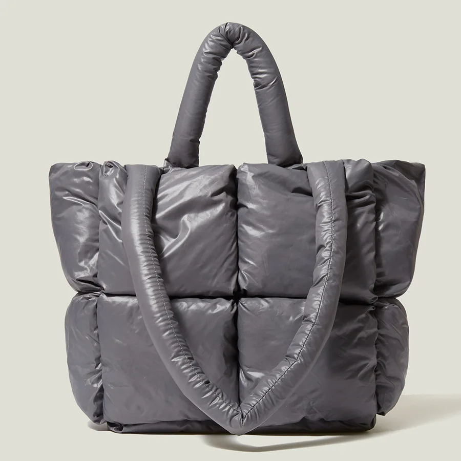 Fashion Large Tote Padded Handbags Designer Quilted Women Shoulder Bags Luxury Nylon Down Cotton Crossbody Bag Winter Purse 2024 - Image 15