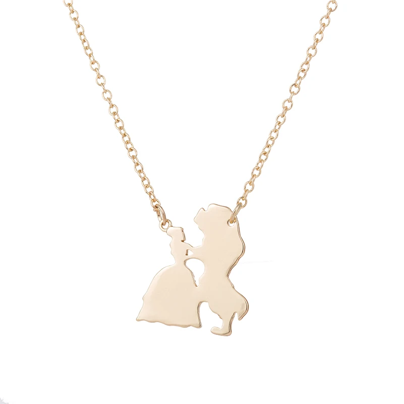 2025 New Movie Jewelry Beauty and the Beast Necklace for Women Prince Princess Pendant Necklaces Lover Accessories Gifts - Image 7