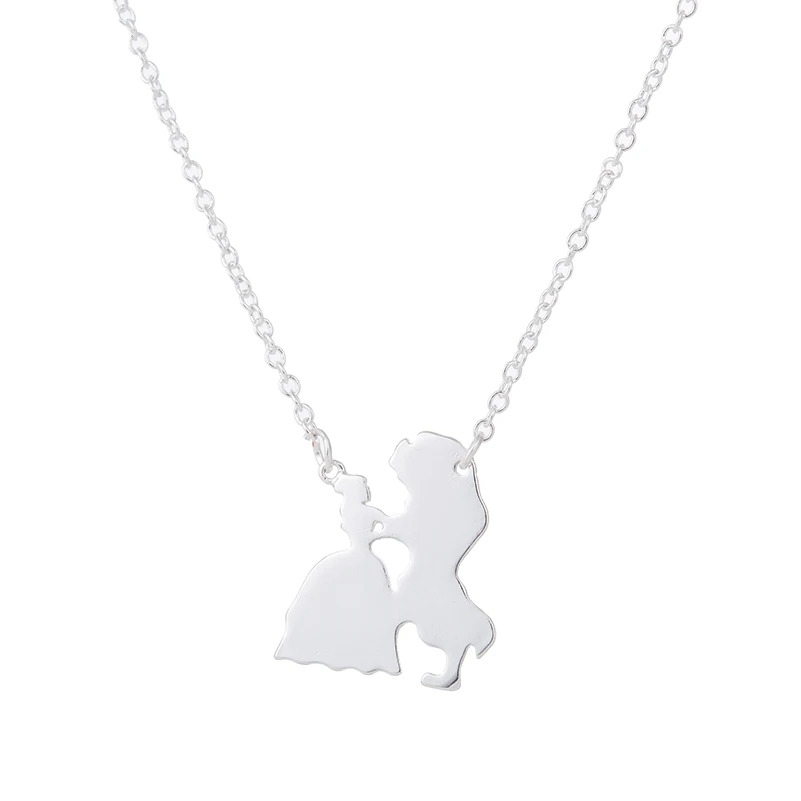 2025 New Movie Jewelry Beauty and the Beast Necklace for Women Prince Princess Pendant Necklaces Lover Accessories Gifts - Image 7