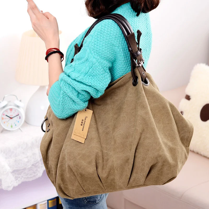 Women Canvas Messenger Bags Handbags Female Tote Bolsas Femininas Ladies Shoulder Crossbody Bags Women's Top-Handle Bags - Image 6