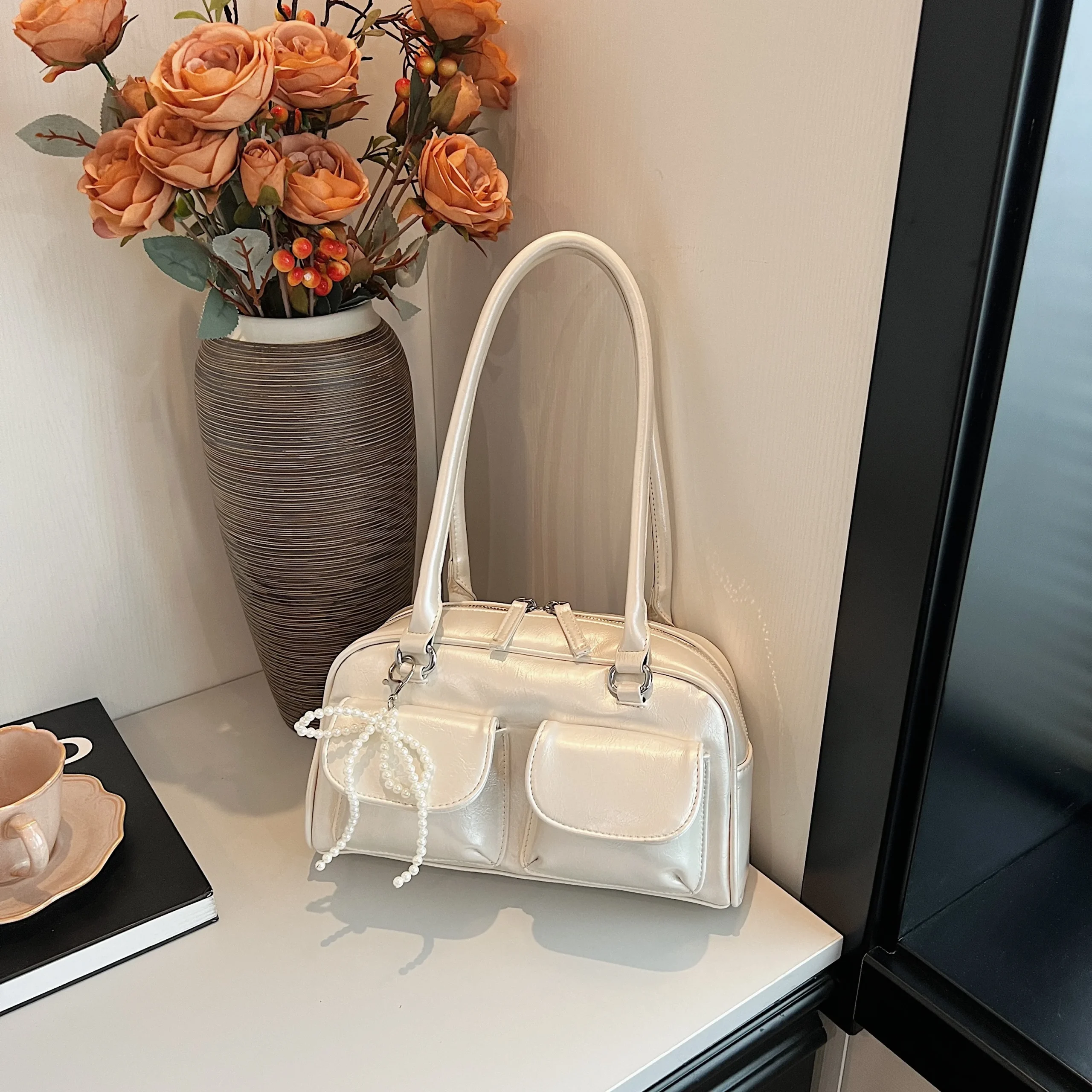 Fashionable Underarm Bow Bag for Women 2024 Korean Edition New Simple Leisure Pillow Bag Trendy Versatile Shoulder Bag - Image 9