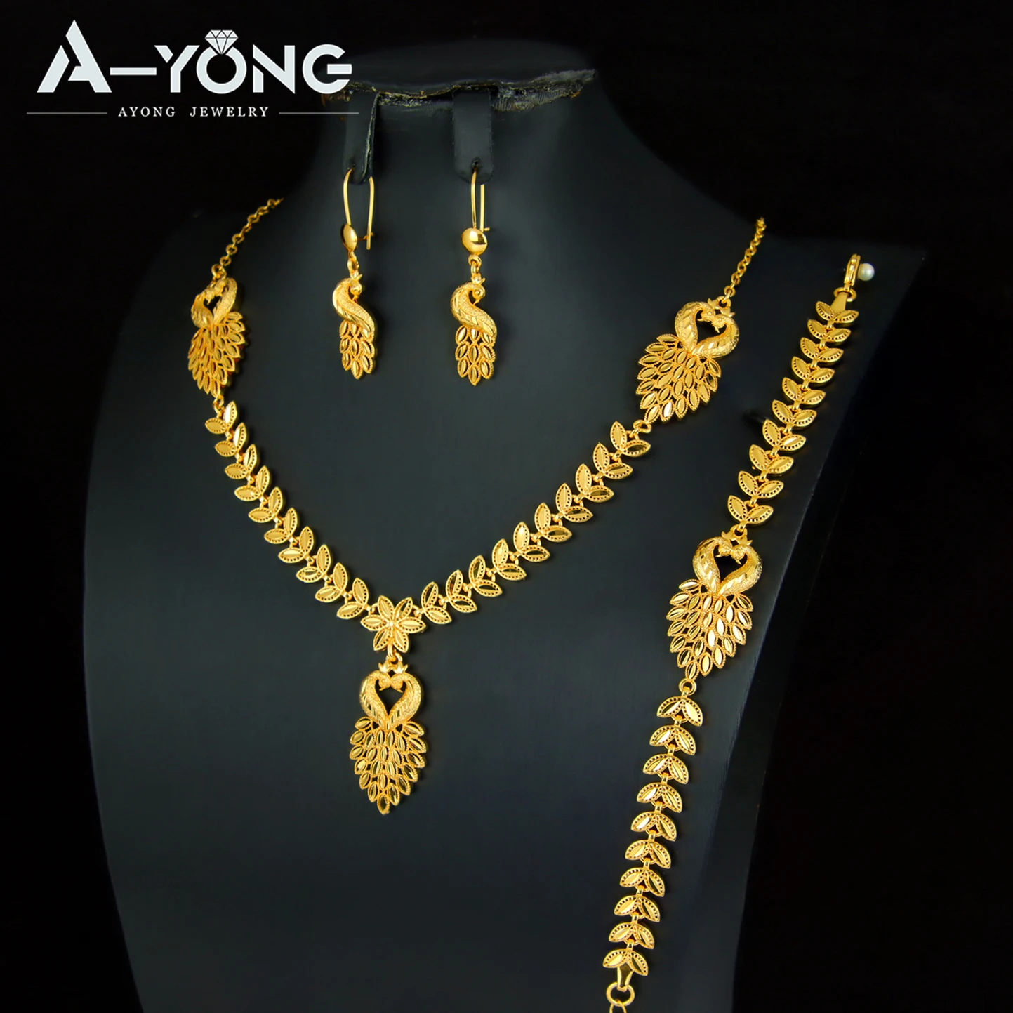 Gorgeous Dubai Wedding Jewelry Set 21k Gold Plated Turkish Vintage Bridal Necklace Bracelet Earrings Moroccan Marry Jewelrys - Image 5