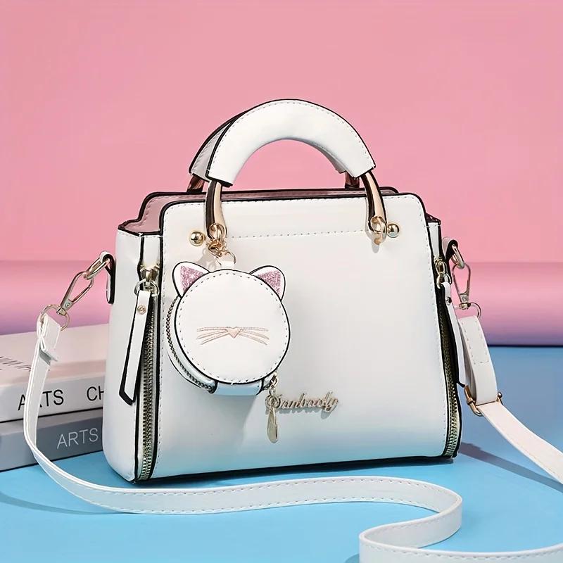 Fashion Handbag for Women Ladies Top Handle Satchel Shoulder Bags Cat Purse - Image 8