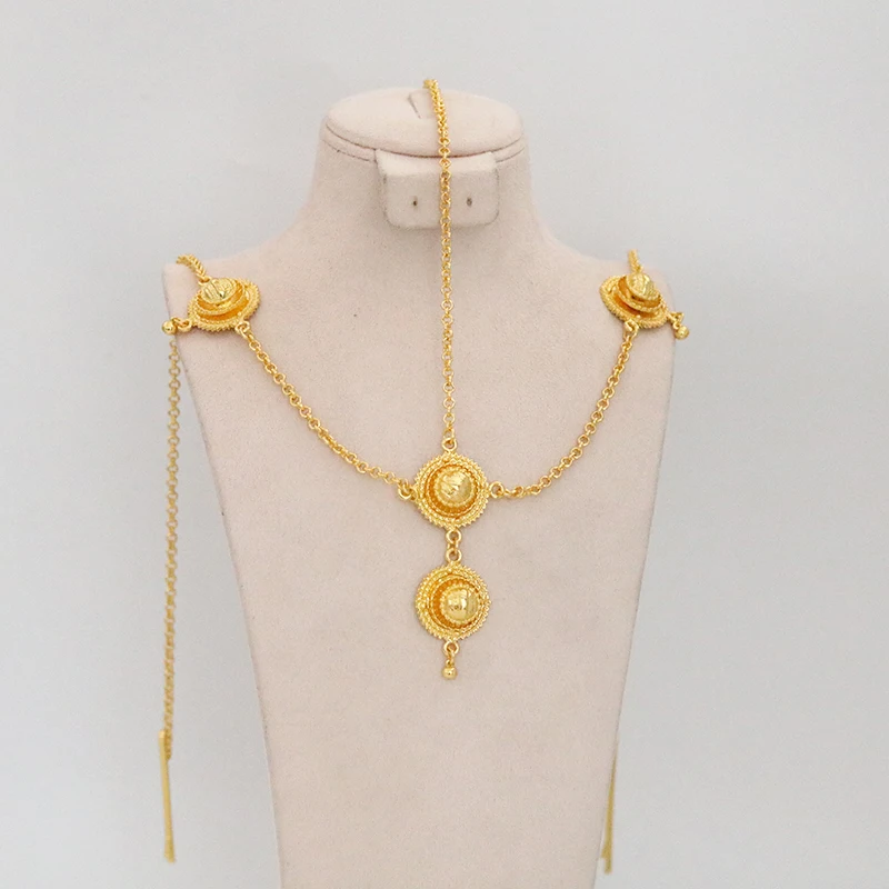 Ethiopian women's jewelry set, hairpins, headbands, earrings, bracelets, rings, pendants, African brides' wedding gifts - Image 3