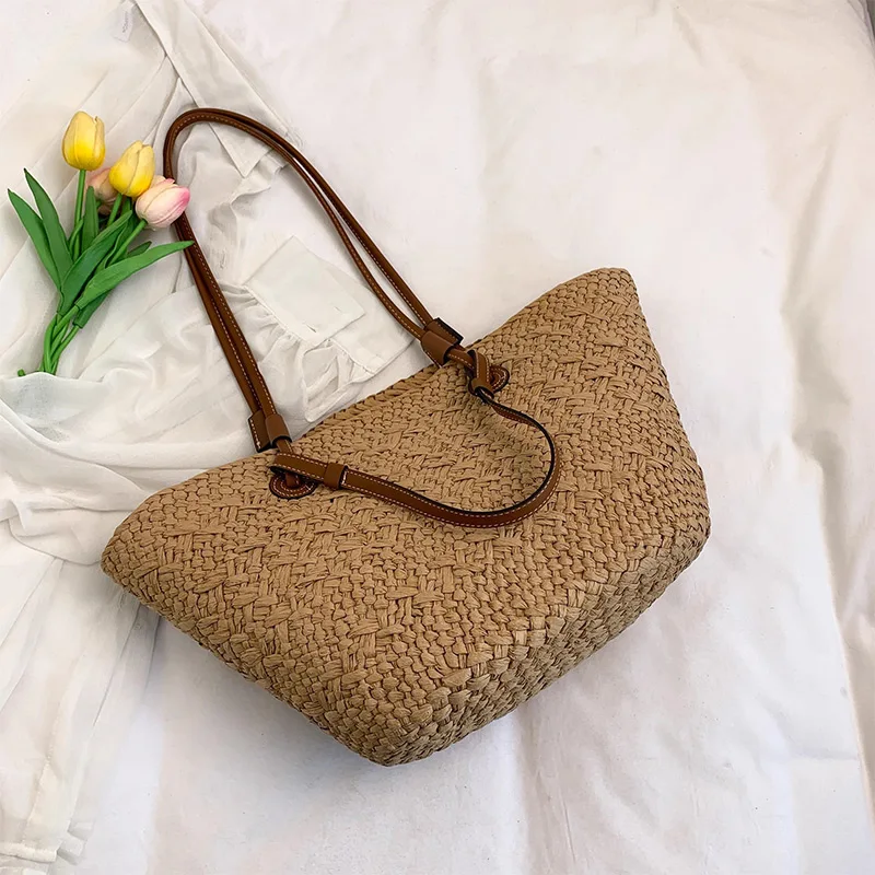 New Shoulder Bag Handmade Straw Woven Large Capacity Brand Highquality Basket Bag Summer Beach Vacation Fashion Handbag Forwomen - Image 8