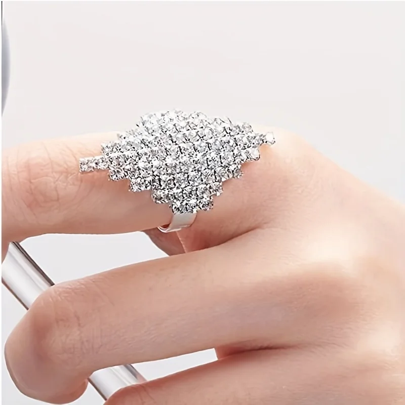 6 Pieces of Earrings, Necklaces, Bracelets, Rings, Bags. Luxury Jewelry Set with Sparkling Rhinestones and Exquisite Evening - Image 6