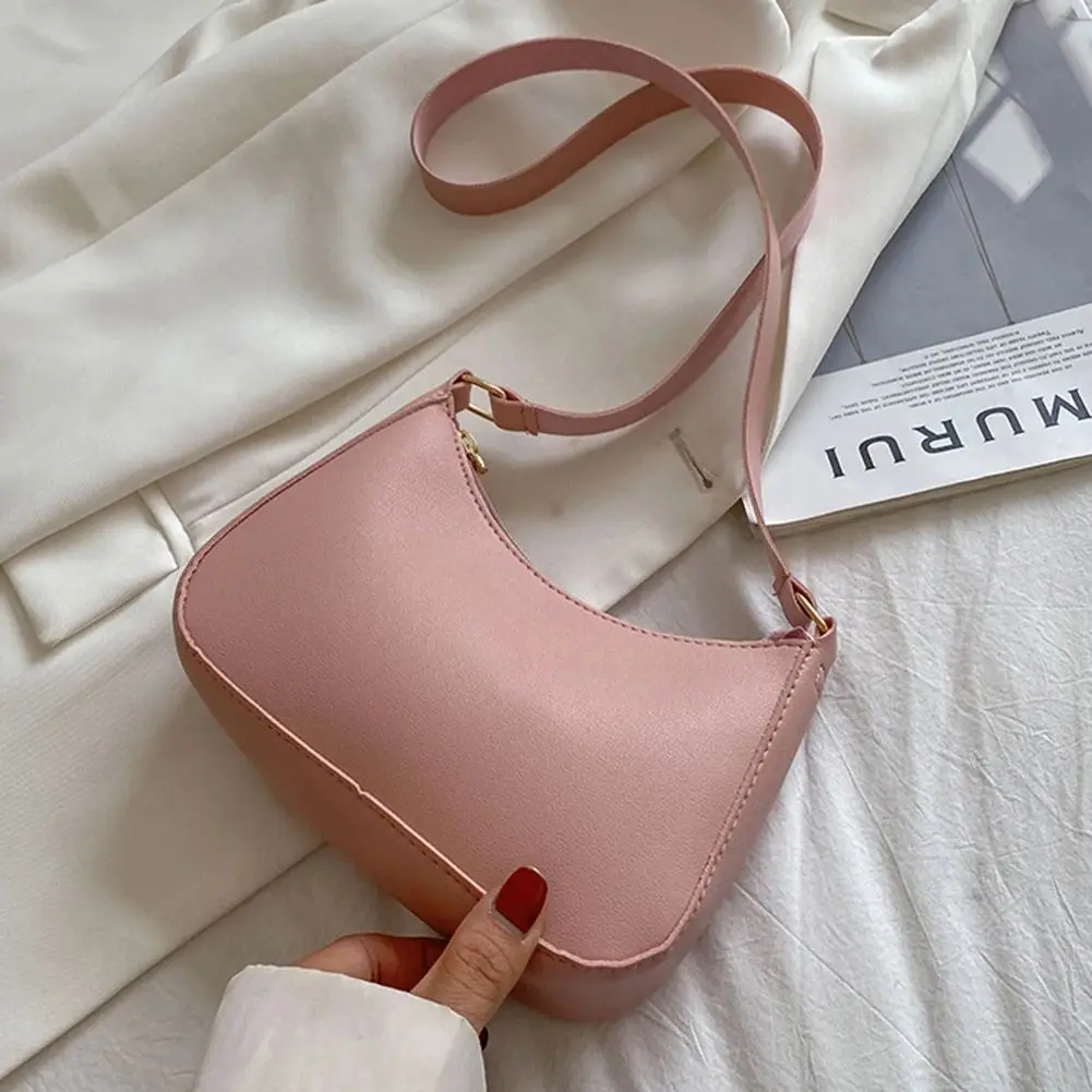 Women's Fashion Handbags Retro Solid Color PU Leather Shoulder Underarm Bag Casual Women Hobos Handbags sac à main femme - Image 10