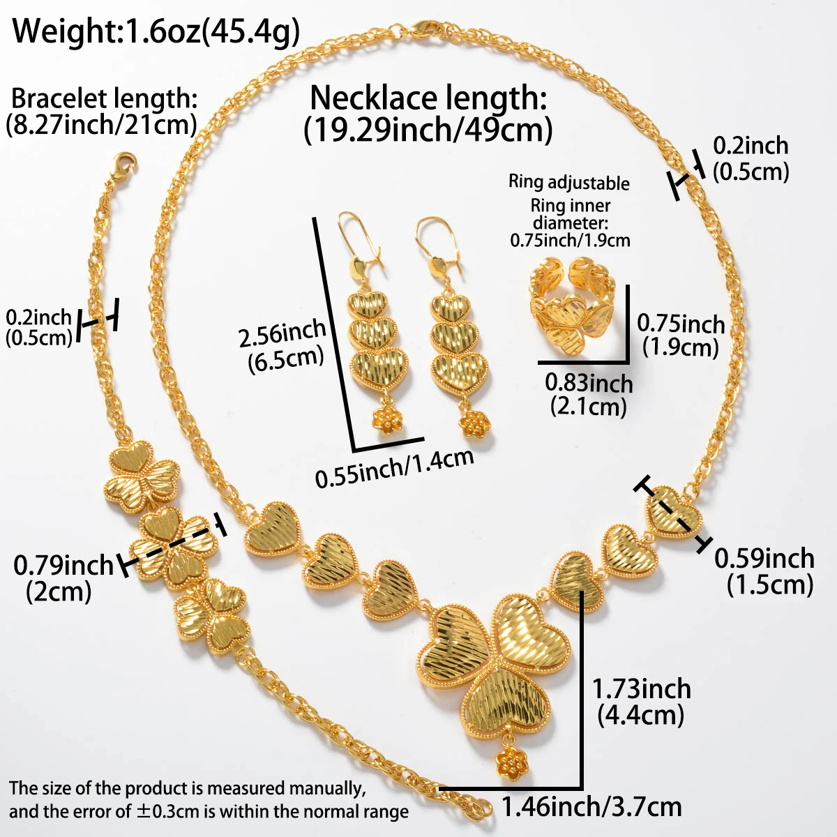 Dubai Jewelry Sets Necklace Bracelet Ring Earrings Set Elegant Gold Plated Arabic Design for Women Luxury Gift Wedding Jewelry - Image 6