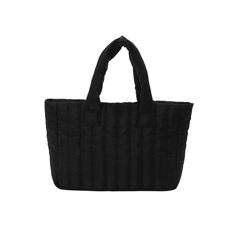 1pcs Ladies Tote Bags Large Capacity Cotton Padded Bag Solid Color Casual Fashion Nylon Elegant for handbag - Image 5