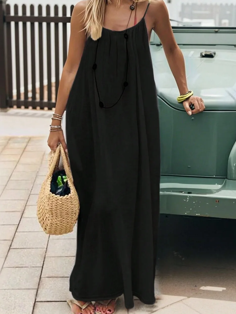 2026 New Women's Suspender Coat Backless Loose Loungewear Dress - Image 9