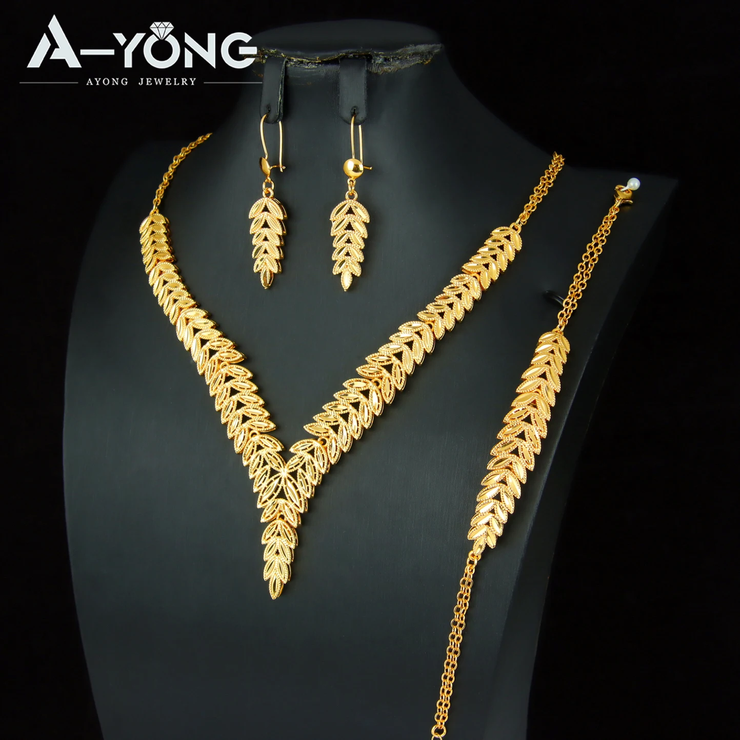 Gorgeous Dubai Wedding Jewelry Set 21k Gold Plated Turkish Vintage Bridal Necklace Bracelet Earrings Moroccan Marry Jewelrys - Image 2