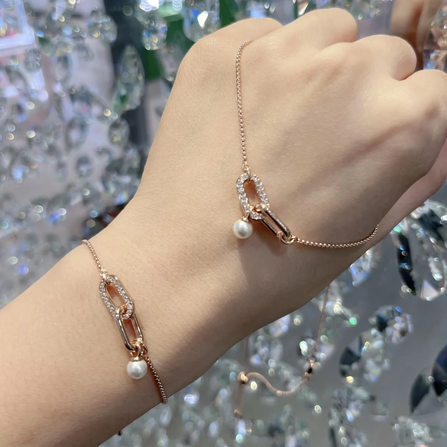 Luxury Fashion Women's Jewelry Set: Sterling Silver Necklace, Bracelet, Earrings Plated with 18K Rose Gold, Party Gift - Image 2