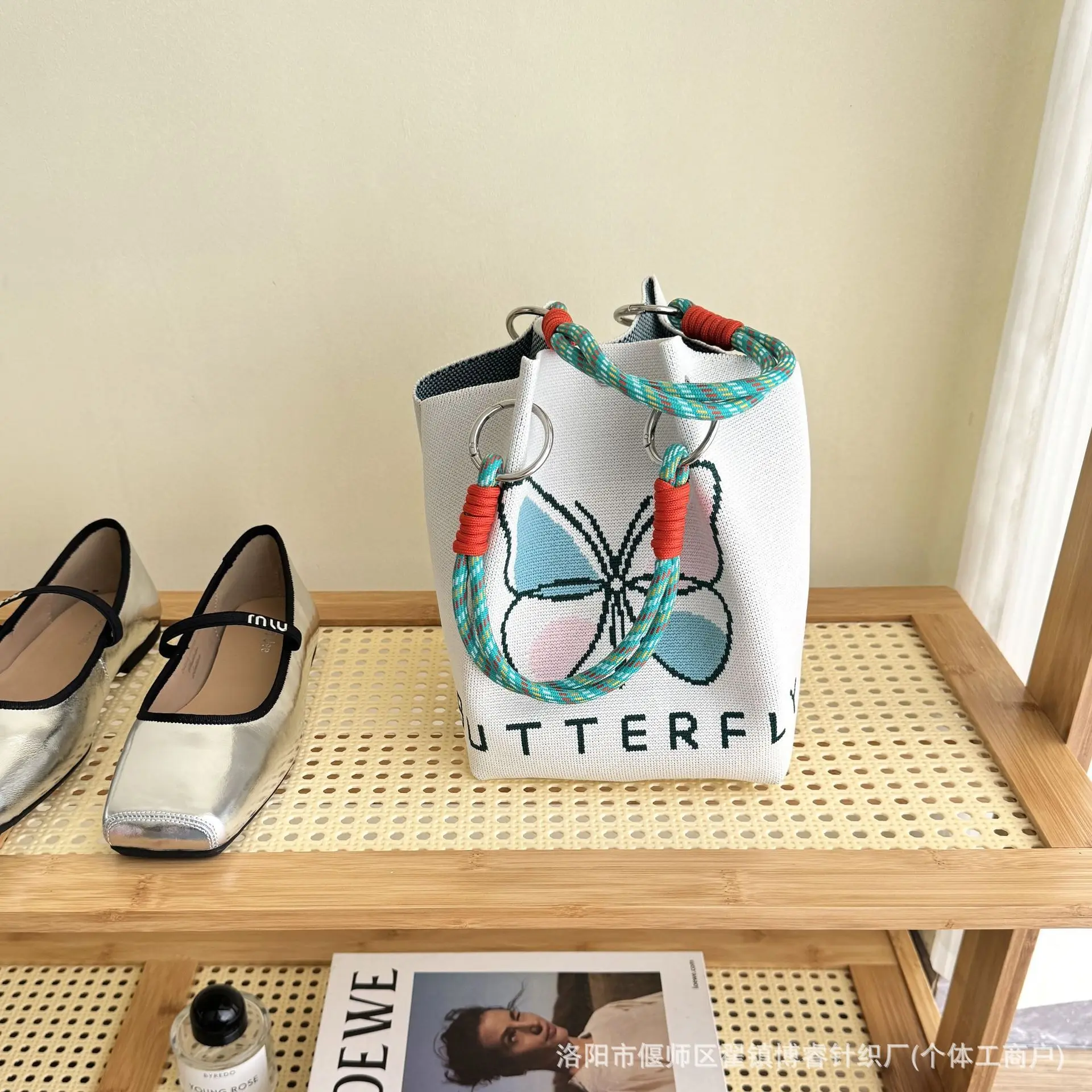 Women's Knitted Handbag Tote Bag - Fashion Water Bucket Purse for Work, Travel, Shopping - Image 10