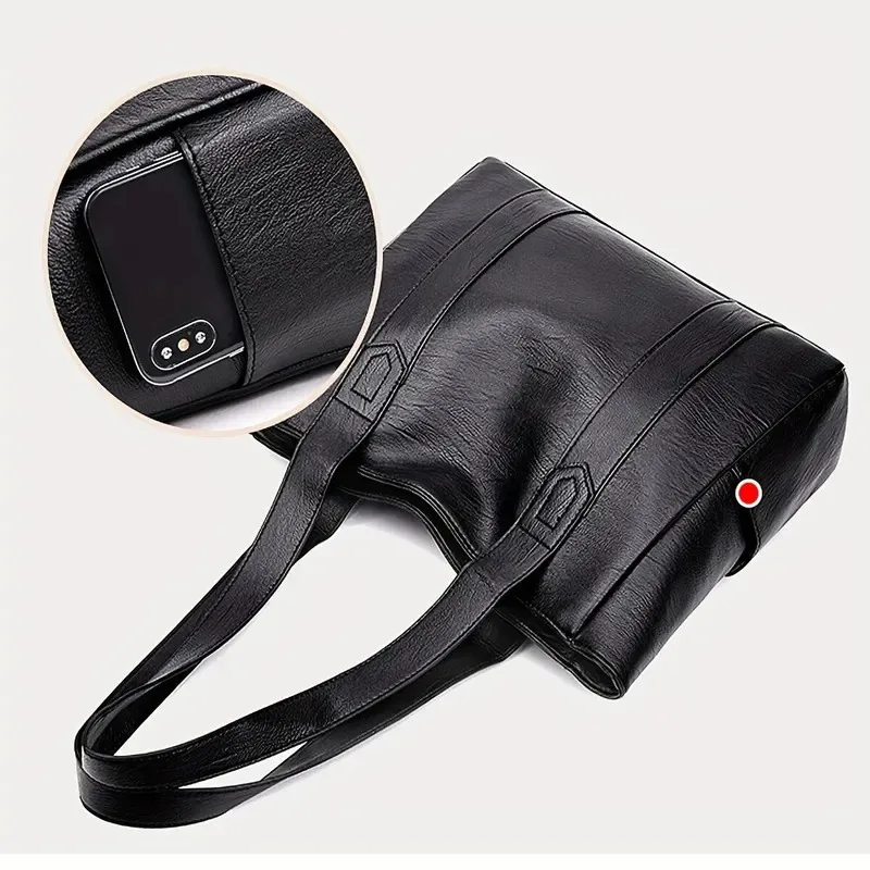 Vintage large capacity canvas women's handbag shoulder bag commuting work leisure handbag travel shopping bag - Image 5