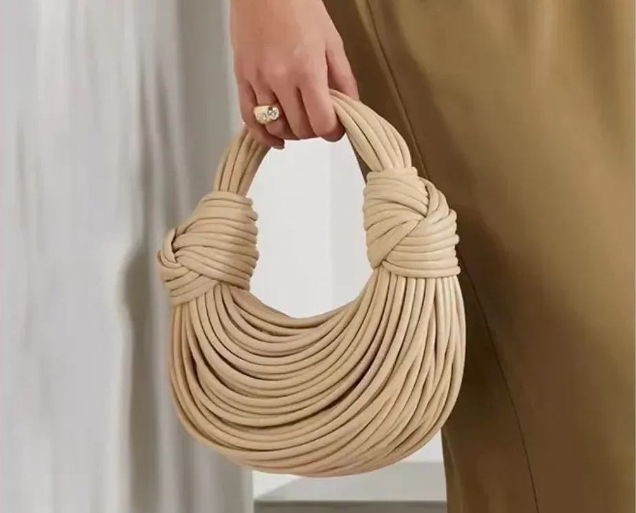 Handbags for Women 2026 New Gold Luxury Designer Brand Handwoven Noodle Bags Rope Knotted Pulled Hobo Silver Evening Clutch Chic - Image 12