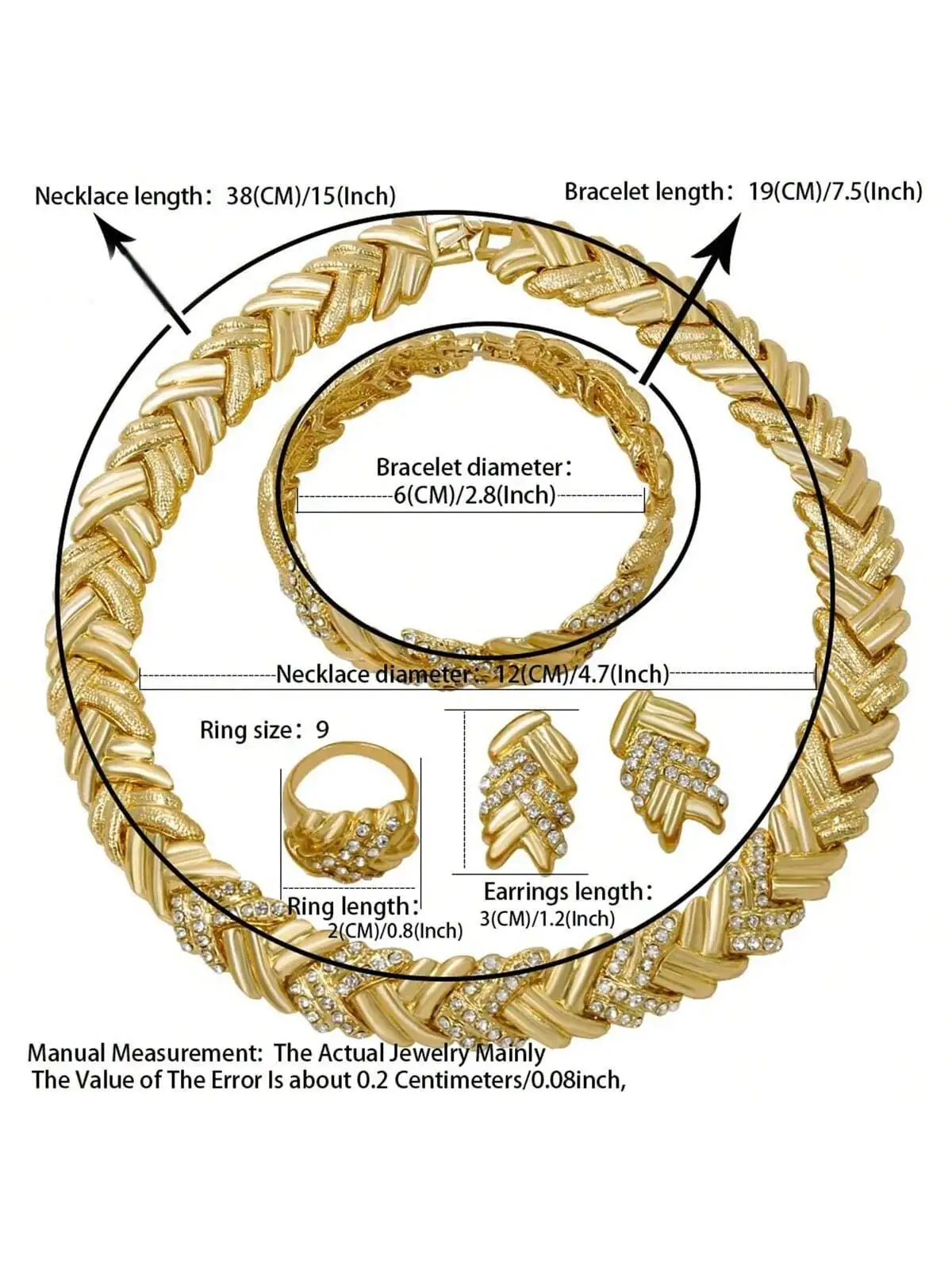 Dubai Jewelry Set For Woman 18K Gold Plated Luxury Necklace Earrings Bracelet and Ring Set Jewelry Wedding Party Trending - Image 6