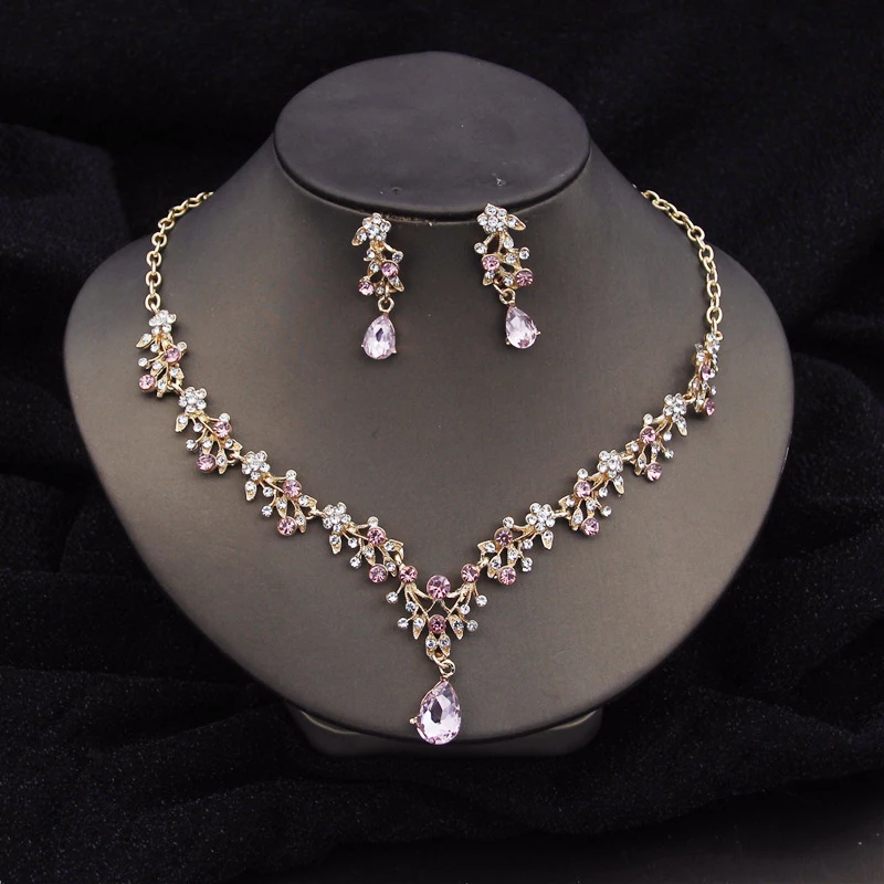 Gorgeous Crystal Fashion Jewelry Sets for Women Luxury Choker Necklace Earrings Prom Wedding Dress Bridal Necklace Sets - Image 7