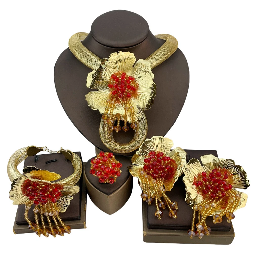 Brazilian Jewelry Sets High Quality Big Jewelry Bridal Jewelry for Women Wedding Christmas Gift FHK20758 - Image 3