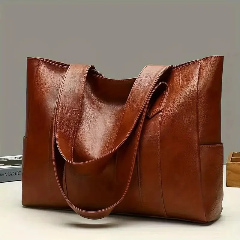 Vintage large capacity canvas women's handbag shoulder bag commuting work leisure handbag travel shopping bag - Image 6
