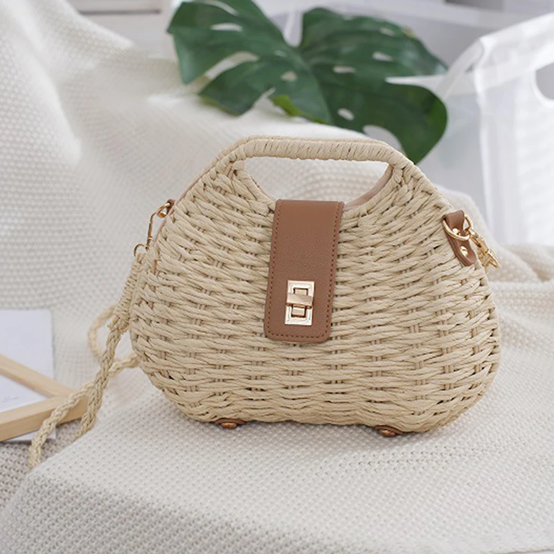 New Fashionable Women's Hand-held Straw Bag Luxury Versatile Shoulder Cross-body Bag - Image 8