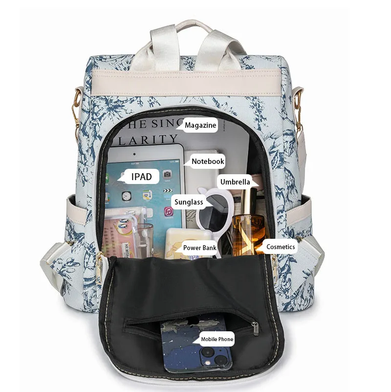 Fashionable Women's Bags, Trendy Backpacks, Large-Capacity Simple Handbags, Retro-Style Casual Bags, High-End Shoulder Crossbody Bags, Student School Bags, Multi-Purpose Storage Bags - Image 4