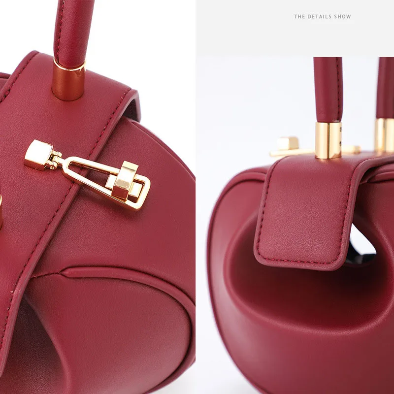 Round Ball Women's Handbag Brand Designer Bowling Bag PU Leather Mini Shoulder Bags Female Luxury Purse Fashion Armpit Bag - Image 6