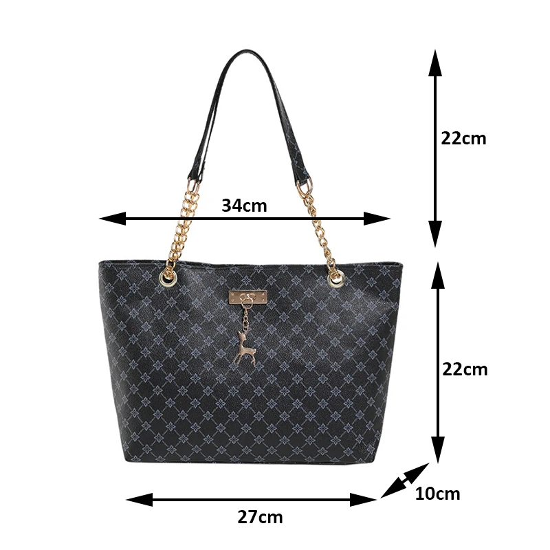 New Presbyopia Handbag Texture Soft Leather Large Capacity Tote Women Bag With Hanging Accessories Shoulder Bag - Image 6