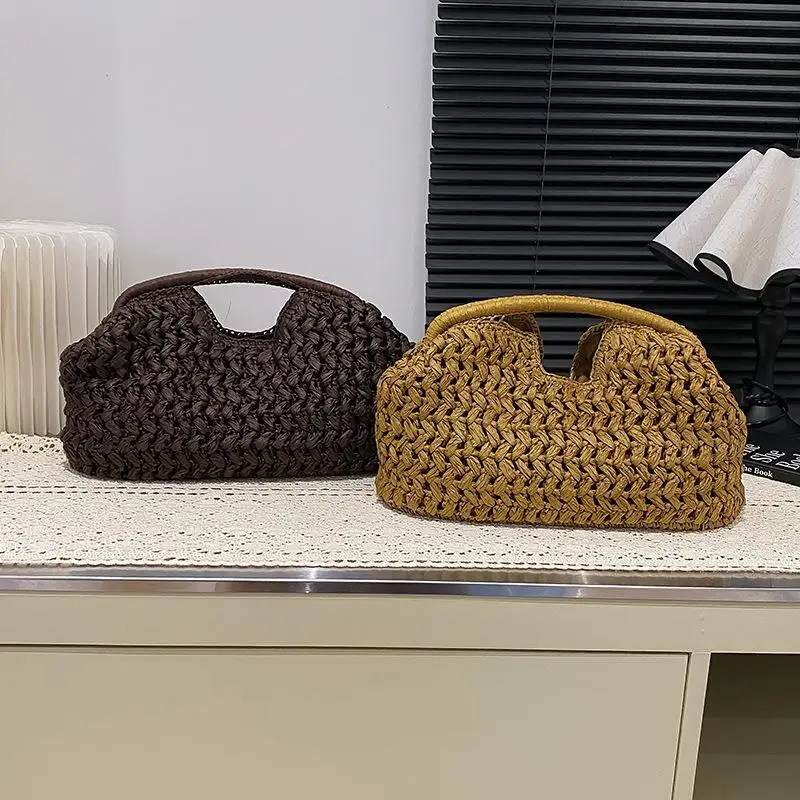 Fashion Elegant Woven Handbag Female Beach Straw Underarm Bag Versatile Exquisite Shoulder Bags Evening Bags For Women Gifts - Image 3
