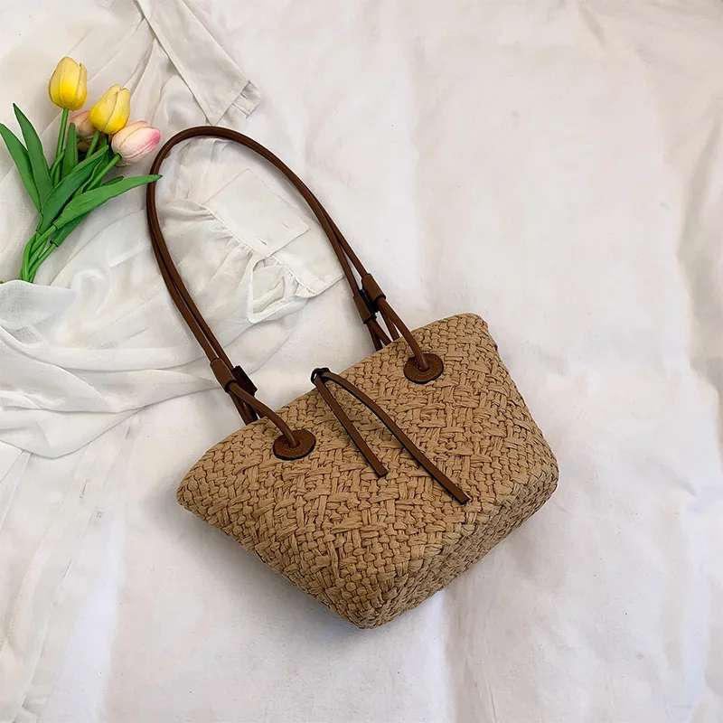 New Shoulder Bag Handmade Straw Woven Large Capacity Brand Highquality Basket Bag Summer Beach Vacation Fashion Handbag Forwomen - Image 7
