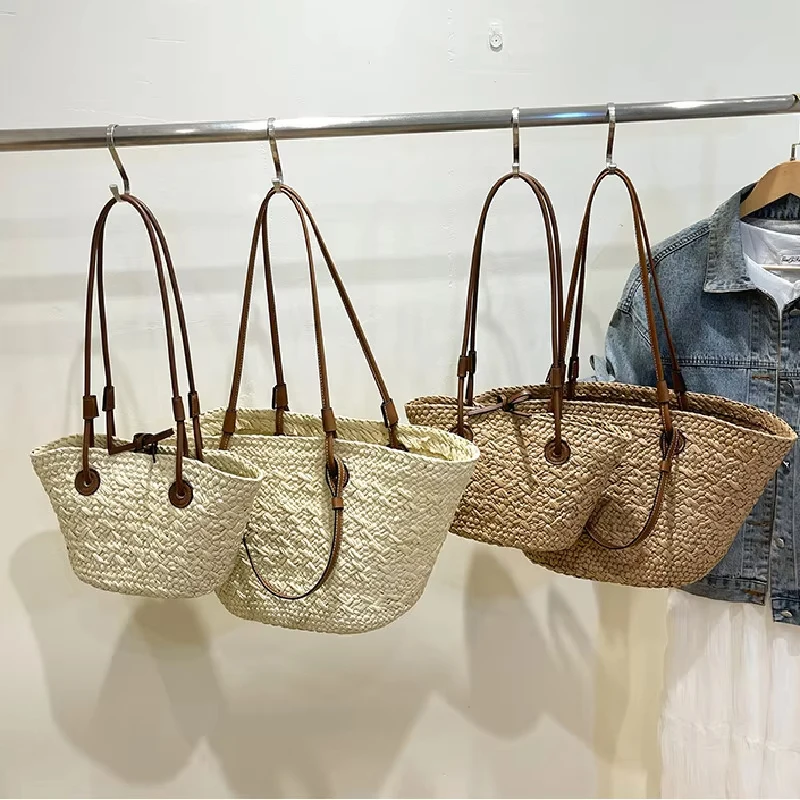 New Shoulder Bag Handmade Straw Woven Large Capacity Brand Highquality Basket Bag Summer Beach Vacation Fashion Handbag Forwomen - Image 6