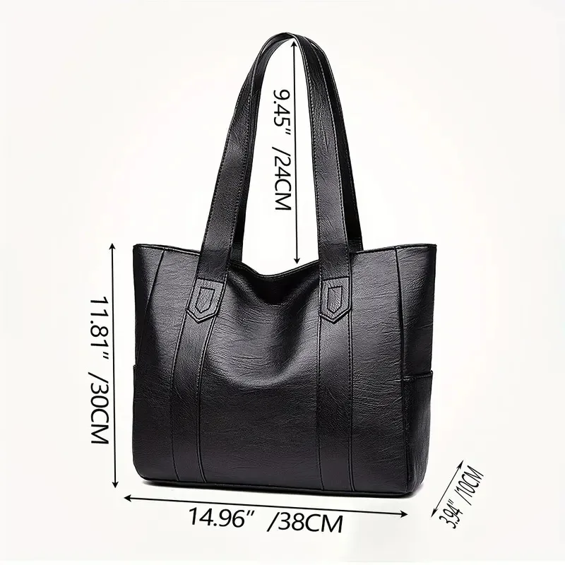 Vintage large capacity canvas women's handbag shoulder bag commuting work leisure handbag travel shopping bag - Image 3