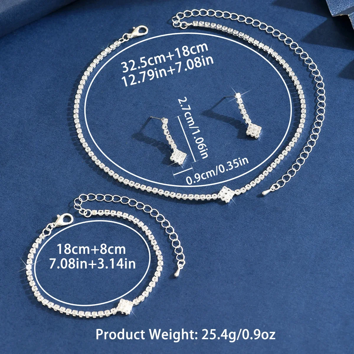 Women's Jewelry Set zircon Copper Alloy Chain Necklace Earrings Bracelet Casual Accessories for Weddings Parties Holidays - Image 6