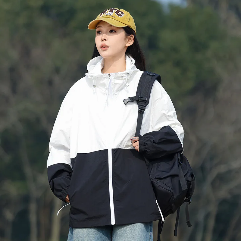 Sunscreen Clothes for Women in Summer UV-proof and Breathable Loose Hooded Men's Sports Skin Coat