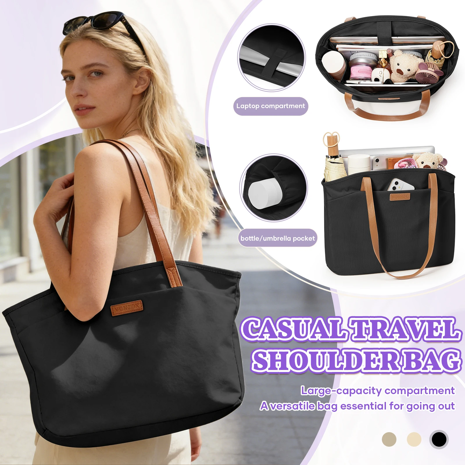 Handbags, Tote Bag for Women, Large Capacity Shoulder Bag, Storage Bags for Teacher Nurses's Suitable for Everyday Outings Work - Image 7