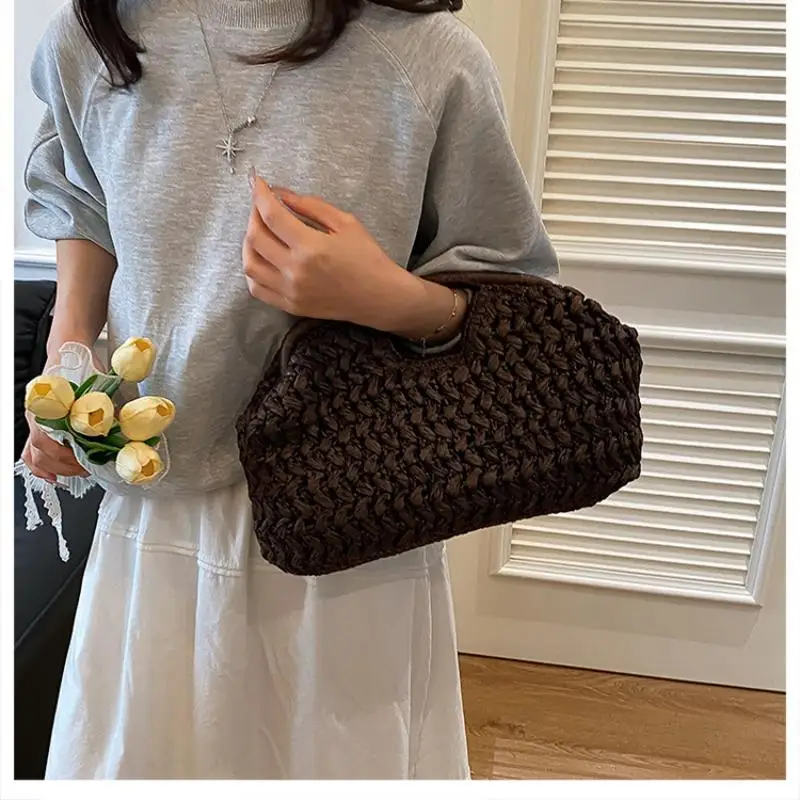 Fashion Elegant Woven Handbag Female Beach Straw Underarm Bag Versatile Exquisite Shoulder Bags Evening Bags For Women Gifts - Image 4