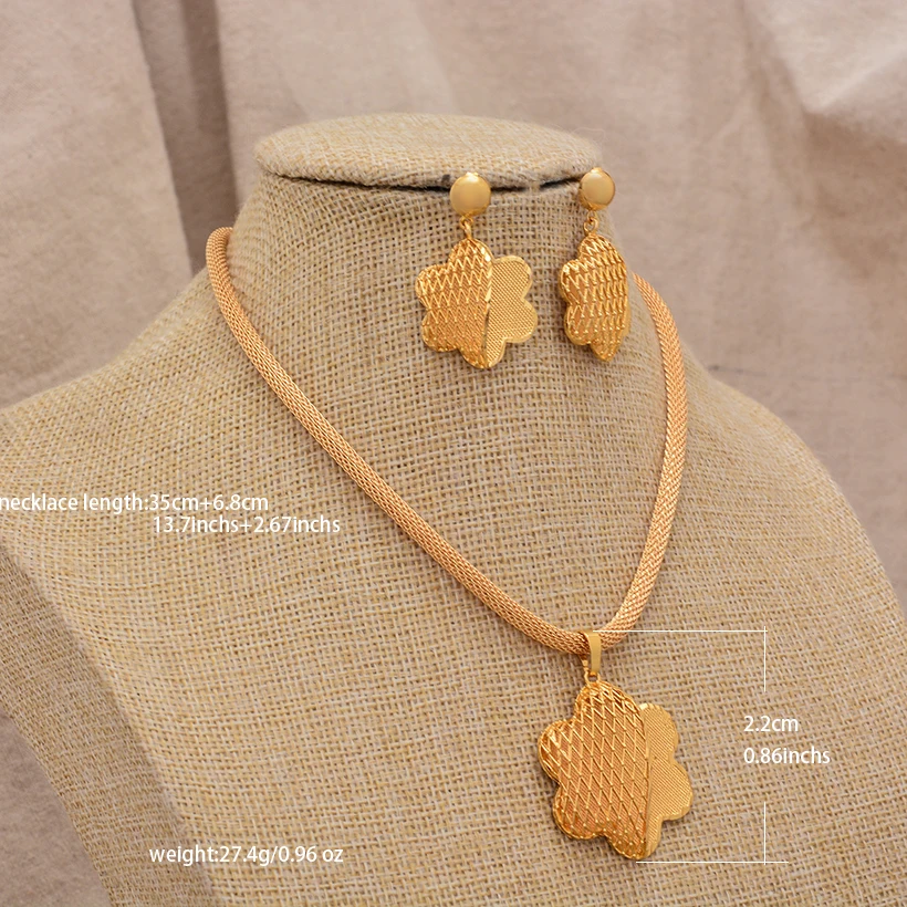 Women Jewelry Set Gold Plated High Quality Party African Bridal Flower Jewelry Set - Image 18