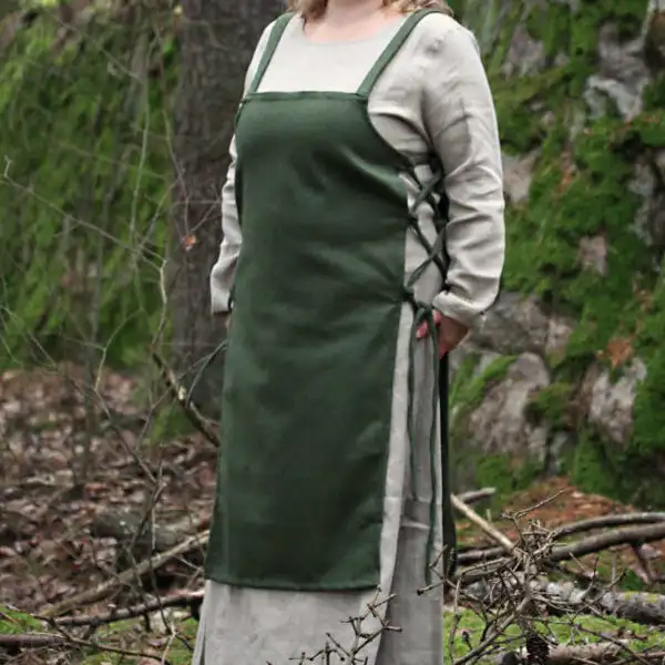 Women's Medieval Viking Apron Overdress with Laced Back Tunic Dress Faire Renaissance Fair Party Carnival Halloween Dress - Image 4