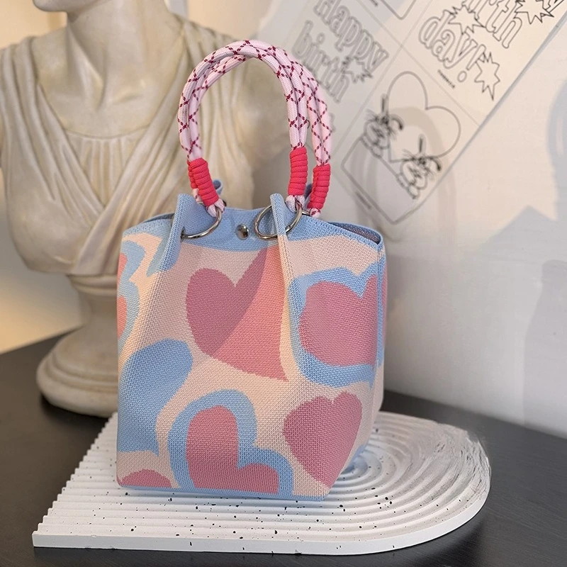 Women's Knitted Handbag Tote Bag - Fashion Water Bucket Purse for Work, Travel, Shopping - Image 8