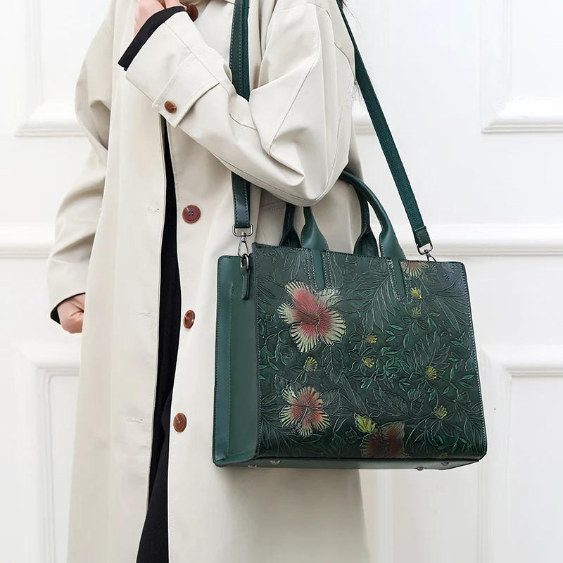 High Quality Handbag Women Designer Shoulder Bag Large Capacity Office Pocket Embossed Diagonal Cross Bag Official Document Bag - Image 5