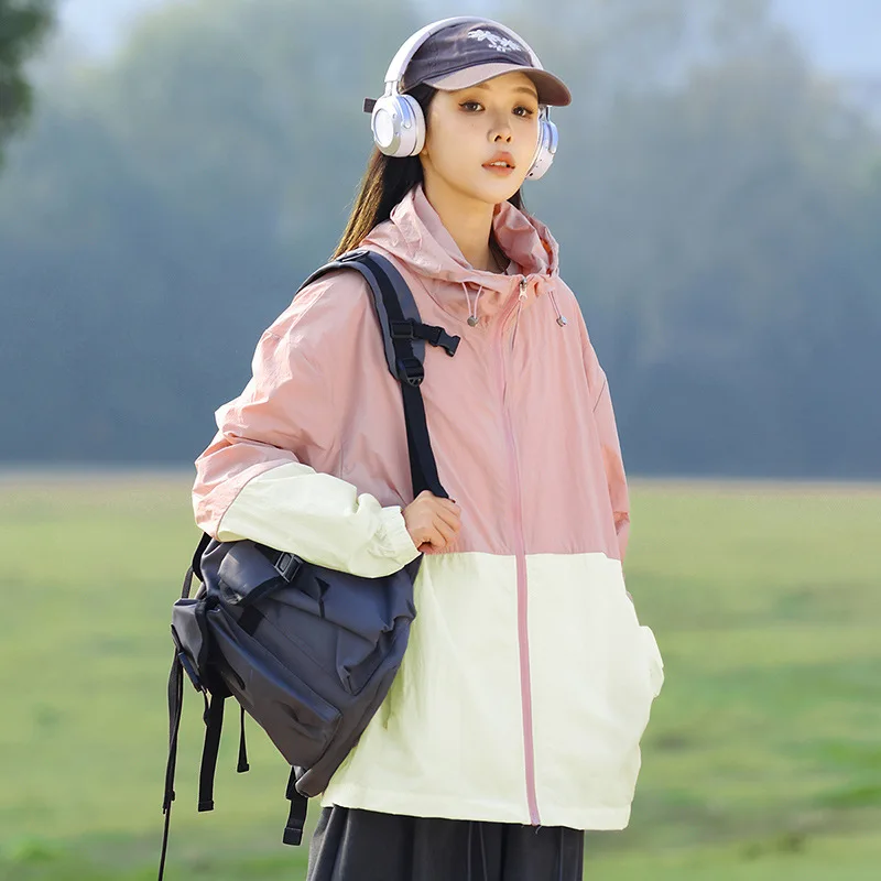 Sunscreen Clothes for Women in Summer UV-proof and Breathable Loose Hooded Men's Sports Skin Coat - Image 4