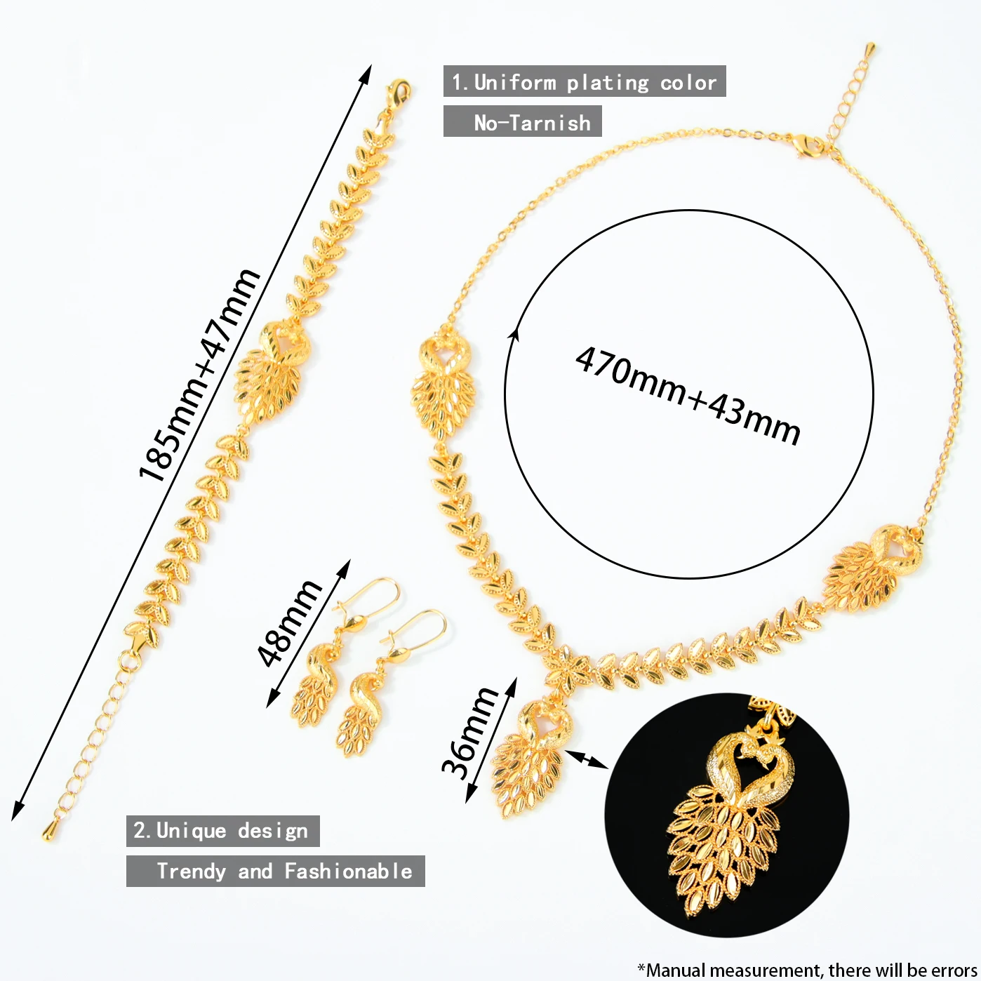 Gorgeous Dubai Wedding Jewelry Set 21k Gold Plated Turkish Vintage Bridal Necklace Bracelet Earrings Moroccan Marry Jewelrys - Image 10