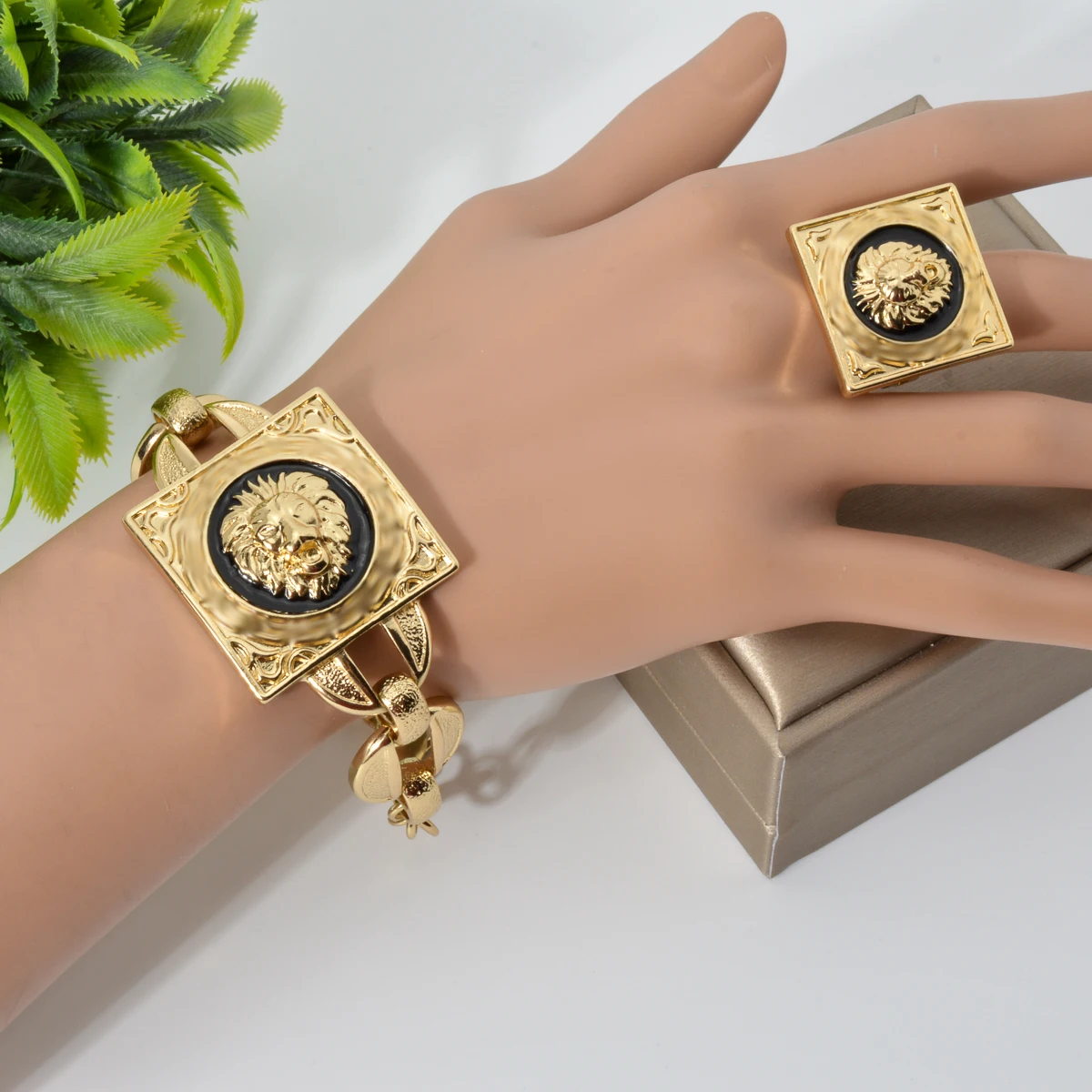 Gold Plated Jewelry Set For Women African Indian Dubai Wedding Jewellery Luxury Choker Necklace Bracelet Earring Cuff Rings - Image 5