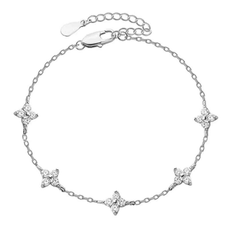 High Quality Crystal Four Leaf Flower Bracelet for Women Clasic Trendy Gold Color Stainless Steel Zircon Bangle Jewelry Gift - Image 8