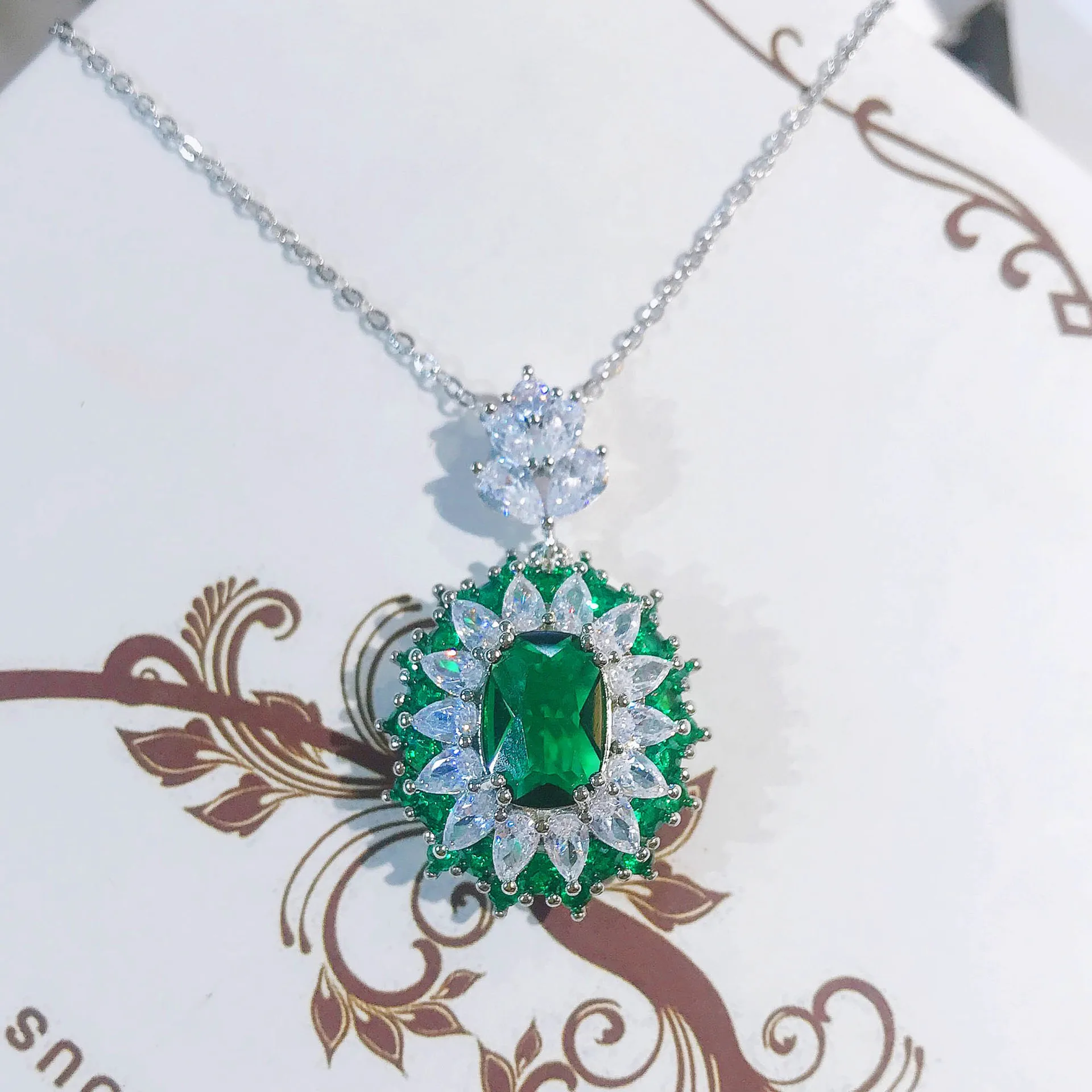 Jewelry Palace - Di Lin Princess Edition - Sapphire - Emerald - 925 Sterling Silver Pendant Necklace Ring Set - For Women to Wea - Image 11
