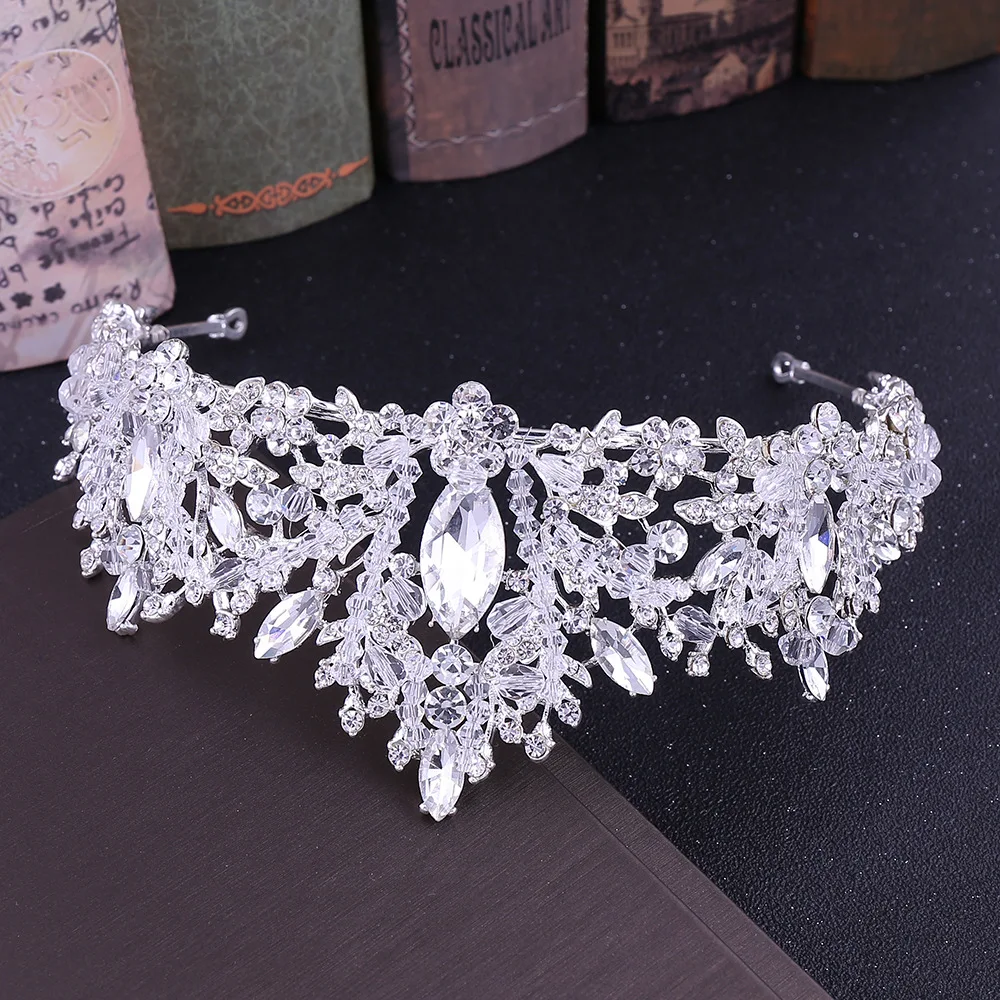 Bridal Jewelry Set Wedding Crowns for Brides Tiaras and Crowns Bride Crystal Rhinestone Necklace Tiara Wedding Hair Accessories - Image 4