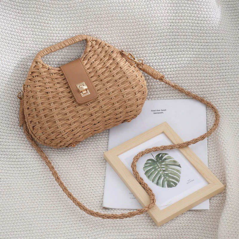 New Fashionable Women's Hand-held Straw Bag Luxury Versatile Shoulder Cross-body Bag - Image 7
