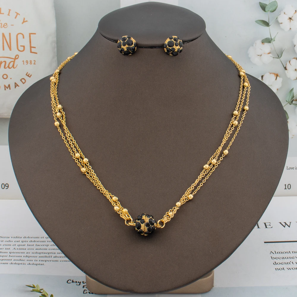 Luxury Italy Gold Color Jewelry Set for Women Bridal Fashion Micro Inlaid Crystal Earring Necklace Wedding African Banquet Gift - Image 6