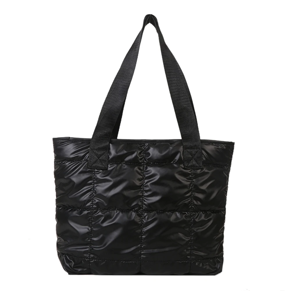 Fashion Ladies Tote Handbags Large Capacity Cotton Padded Shopping Bag Rhombus Portable Handbag Quilted Solid for Leisure Travel - Image 4