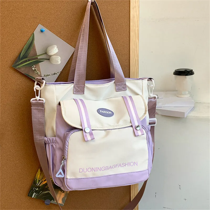 Women's Tote Bag, Large Capacity Daily Handbag, Travel Bucket Shoulder Bag, Fashion Messenger Bag,Campus School Bags Satchel - Image 7